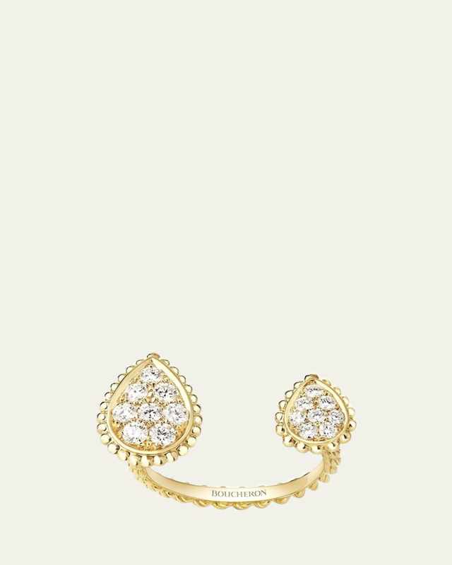 Serpent Boheme Diamond 2-Motif Ring in Yellow Gold, Size